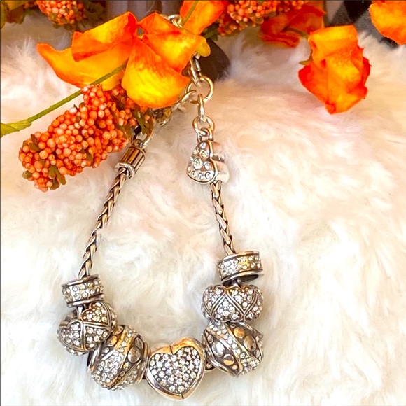 Brighton Jewelry - Brighton “HEART SLIDE” Charm bracelet & Charms